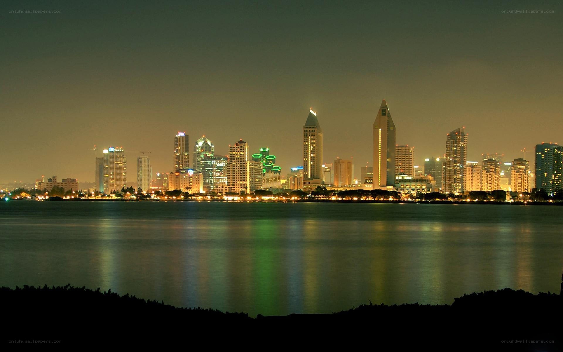 San Diego skyline at night