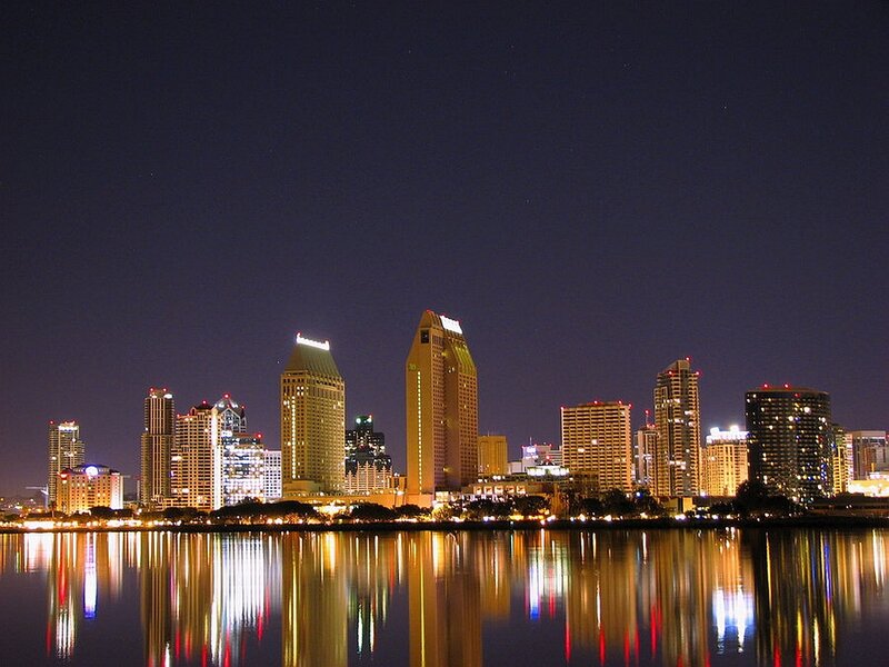 San Diego Skyline — Black