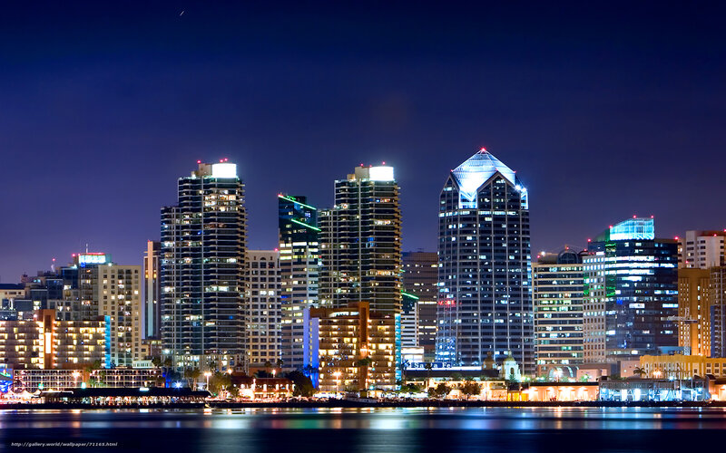 San Diego Skyline — Blue, Calm