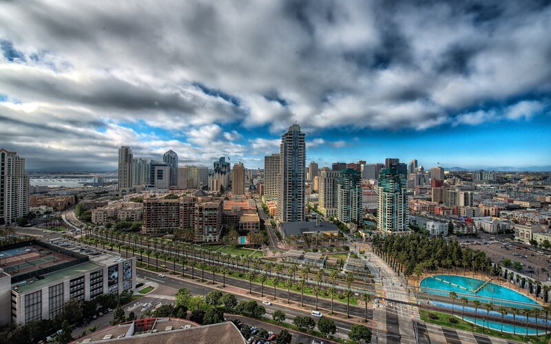 San Diego Skyline — Blue, Dramatic, Afternoon