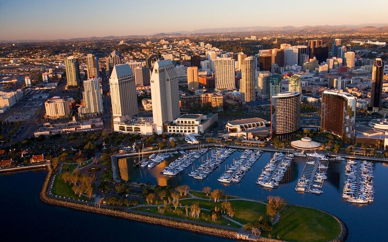 San Diego Skyline — Blue, Serene, Sunset, Photograph