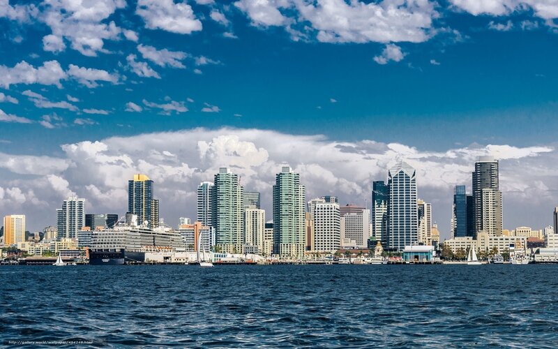 San Diego skyline from the water
