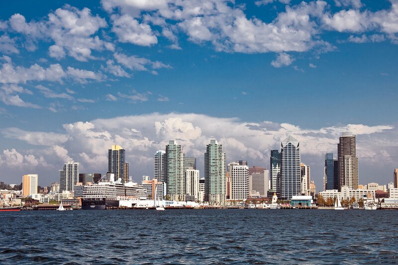 San Diego skyline from the water