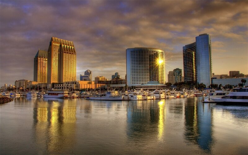 San Diego Skyline — Gold, Dramatic, Sunset