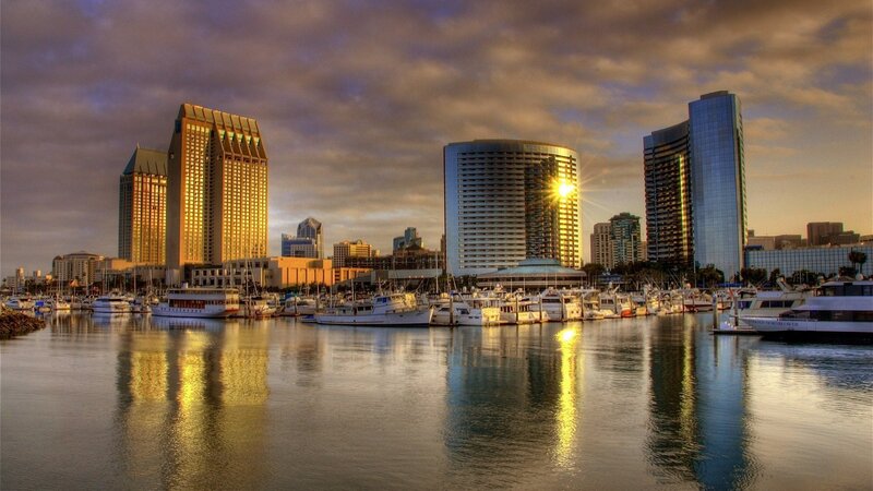 San Diego Skyline — Gold