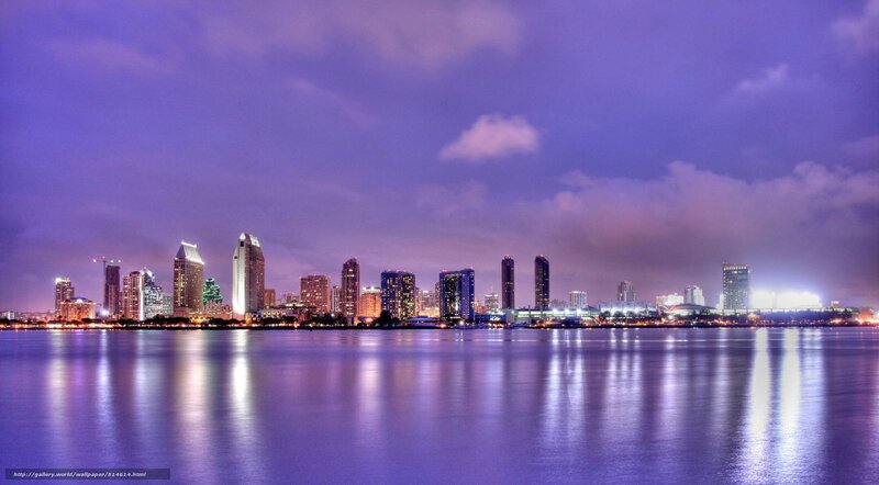 San Diego Skyline — Purple, Serene