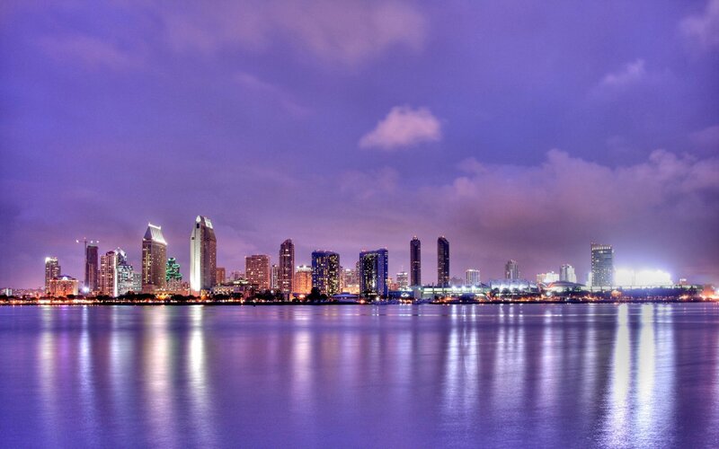 San Diego Skyline — Purple
