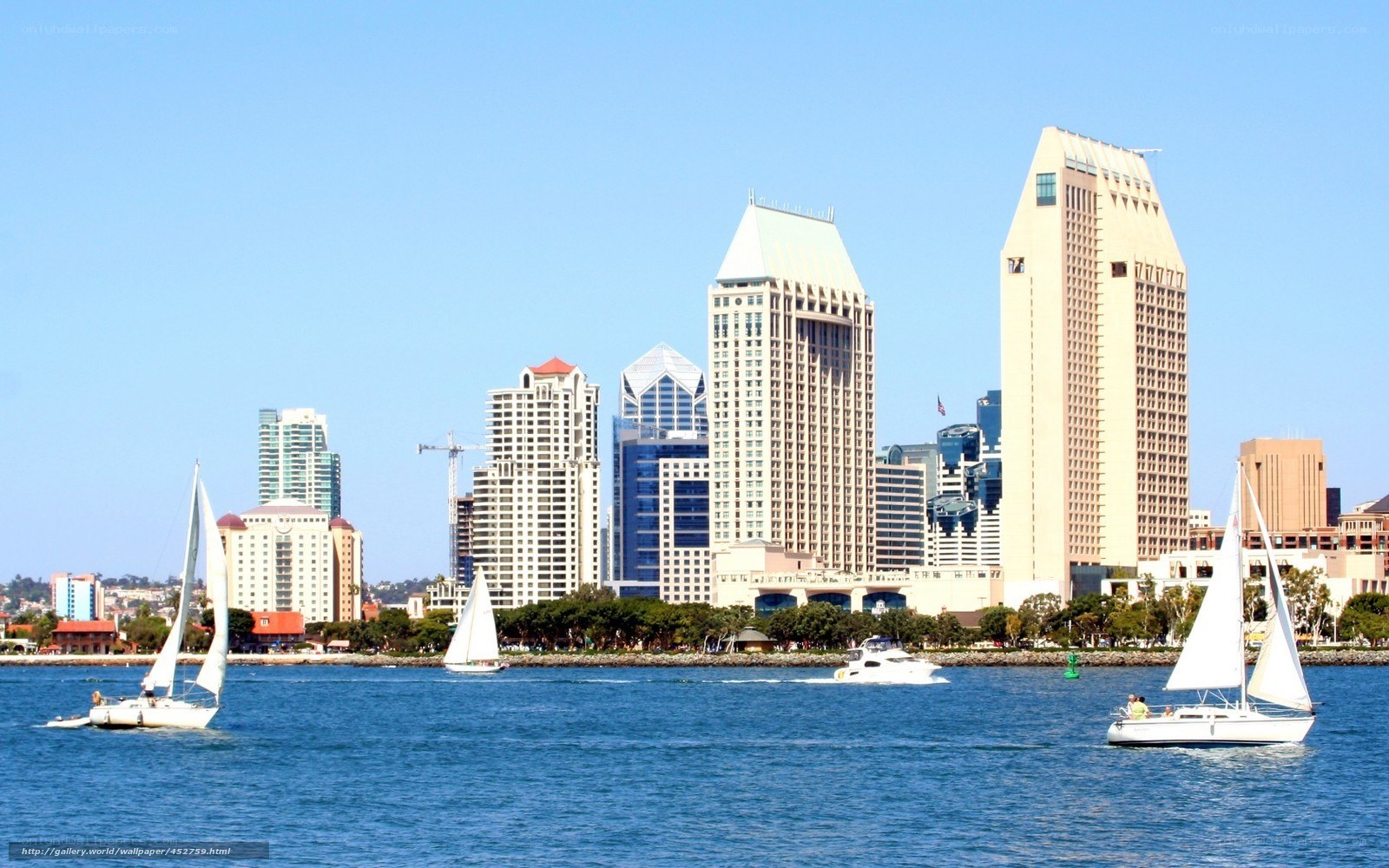 San Diego skyline with sailboats