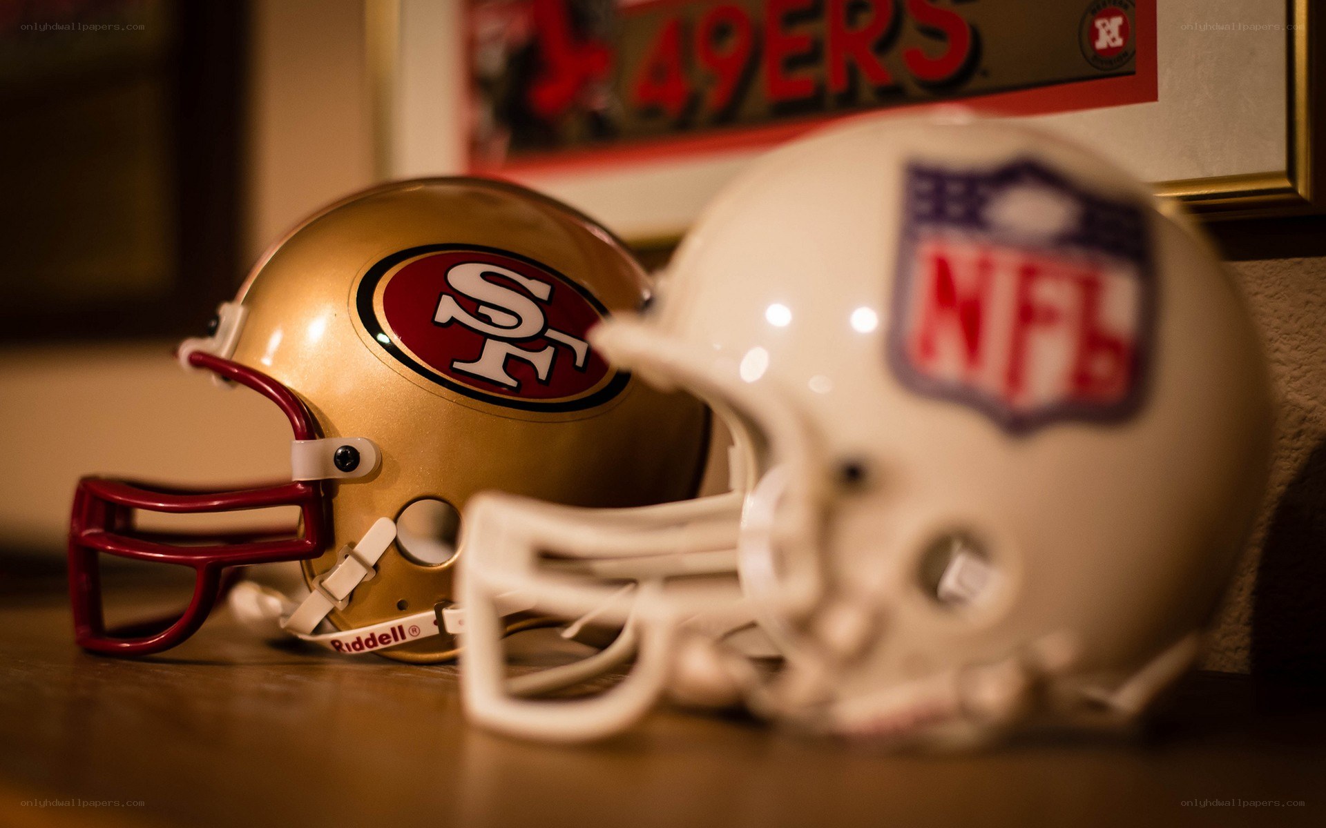 San Francisco 49ers helmets