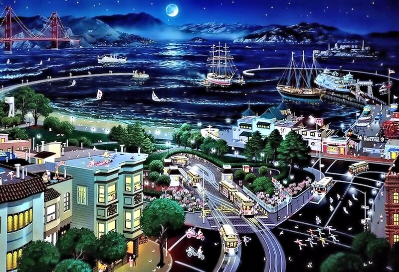 San Francisco at Night — Blue, Dramatic