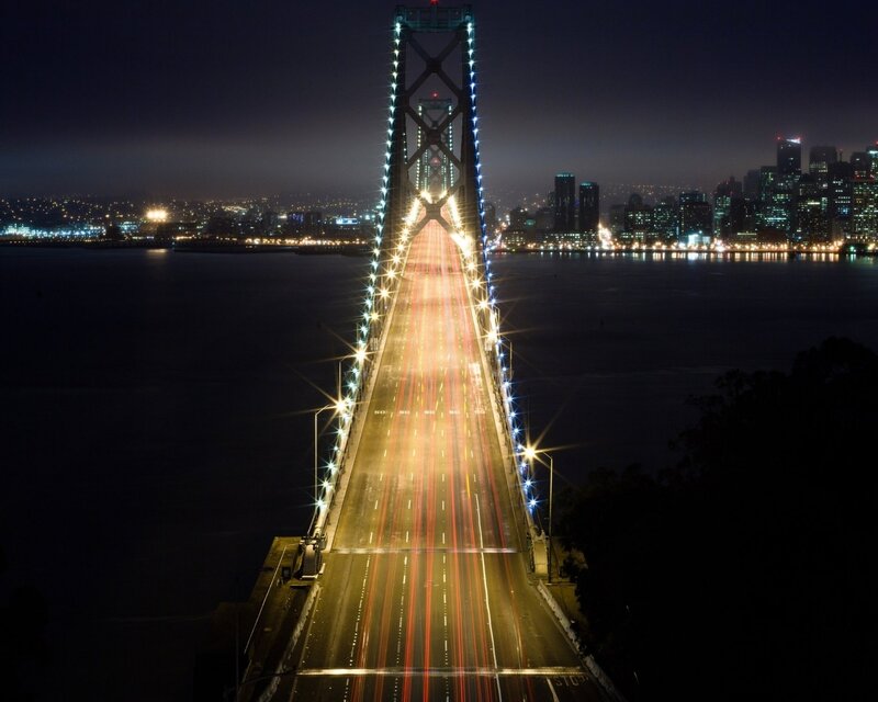 San Francisco Bay Bridge — Black, Dramatic