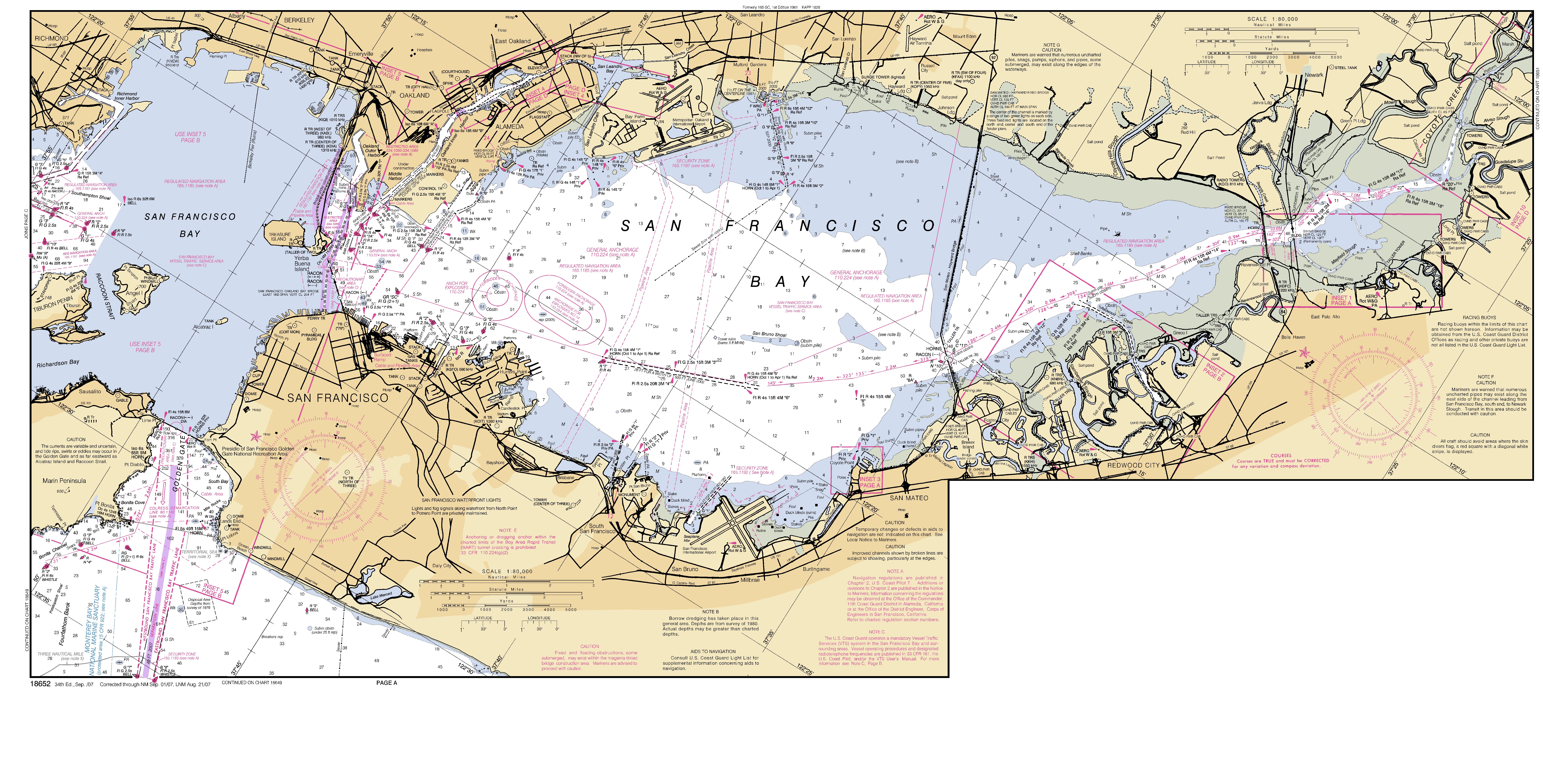 San Francisco Bay nautical chart