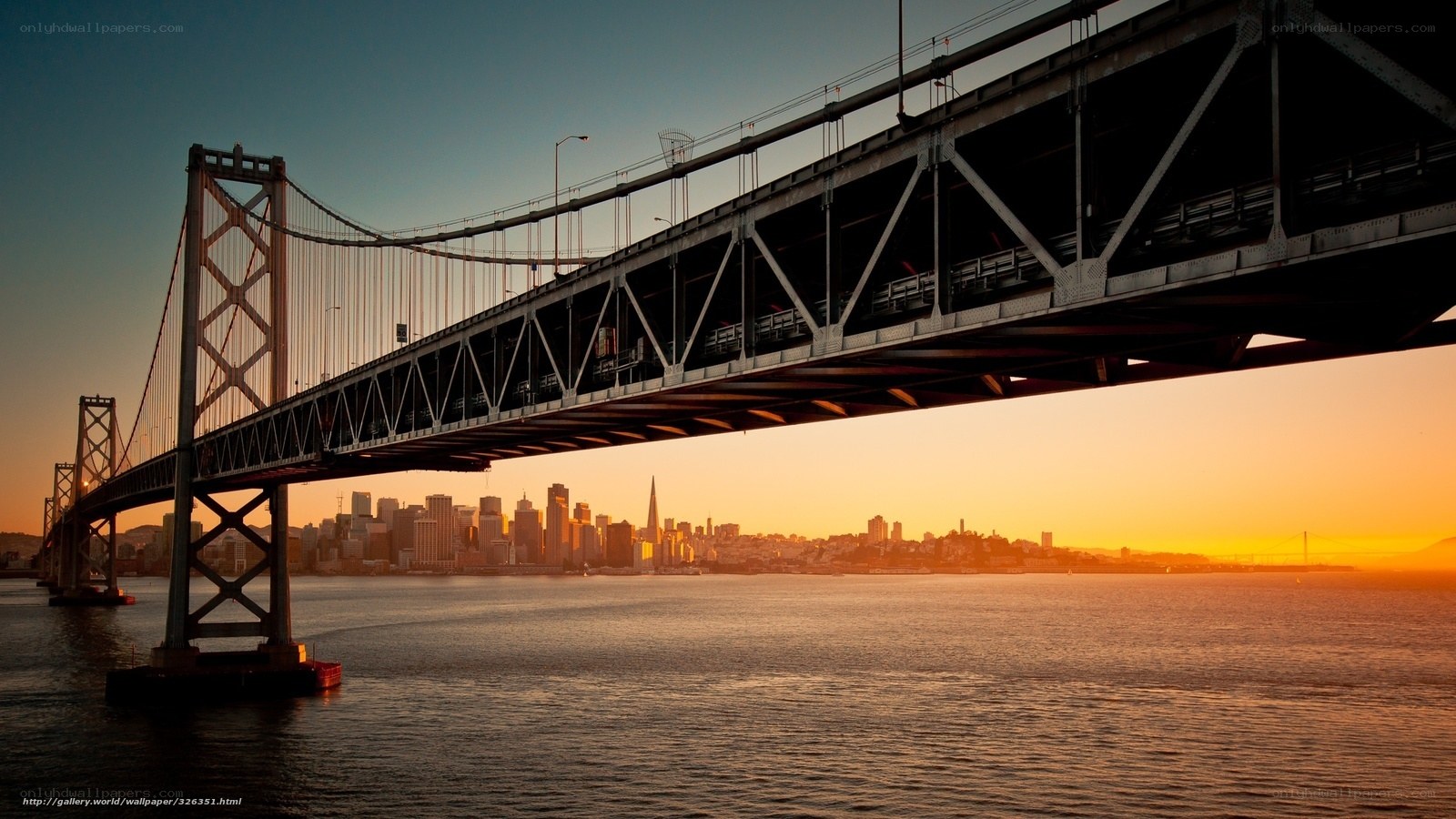 San Francisco bridge at sunset