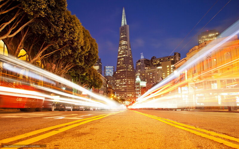 San Francisco city lights at night