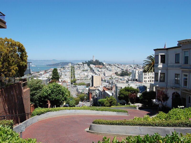 San Francisco city view from Lombard Street