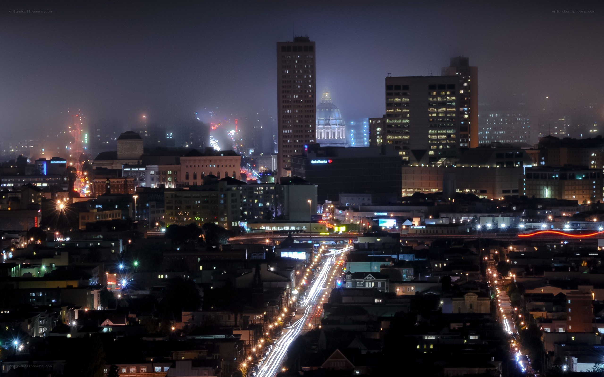 San Francisco cityscape at night