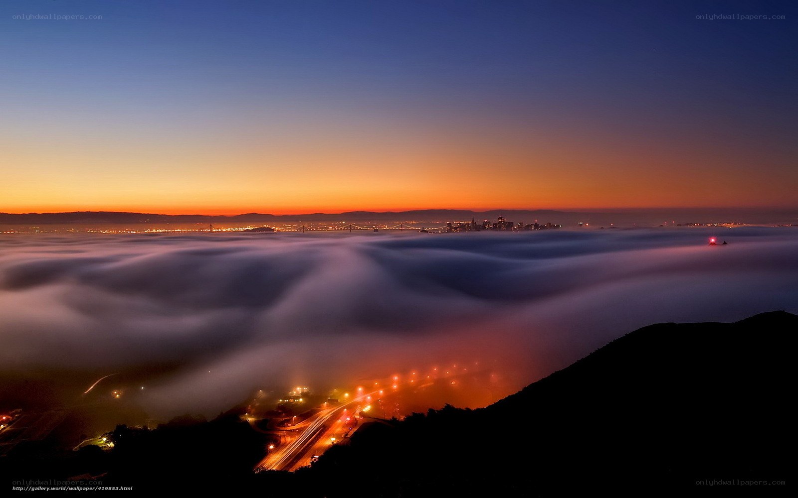 San Francisco fog at dawn