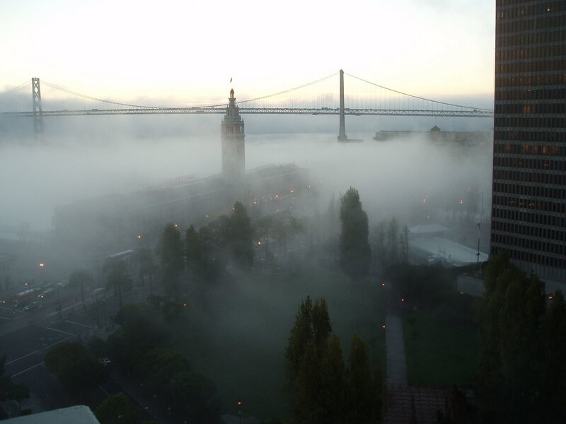 San Francisco foggy morning view