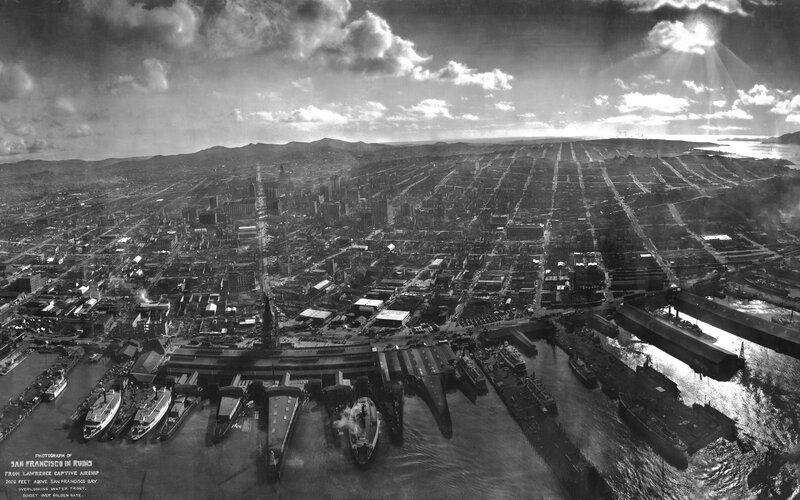 San Francisco in Ruins Aerial View