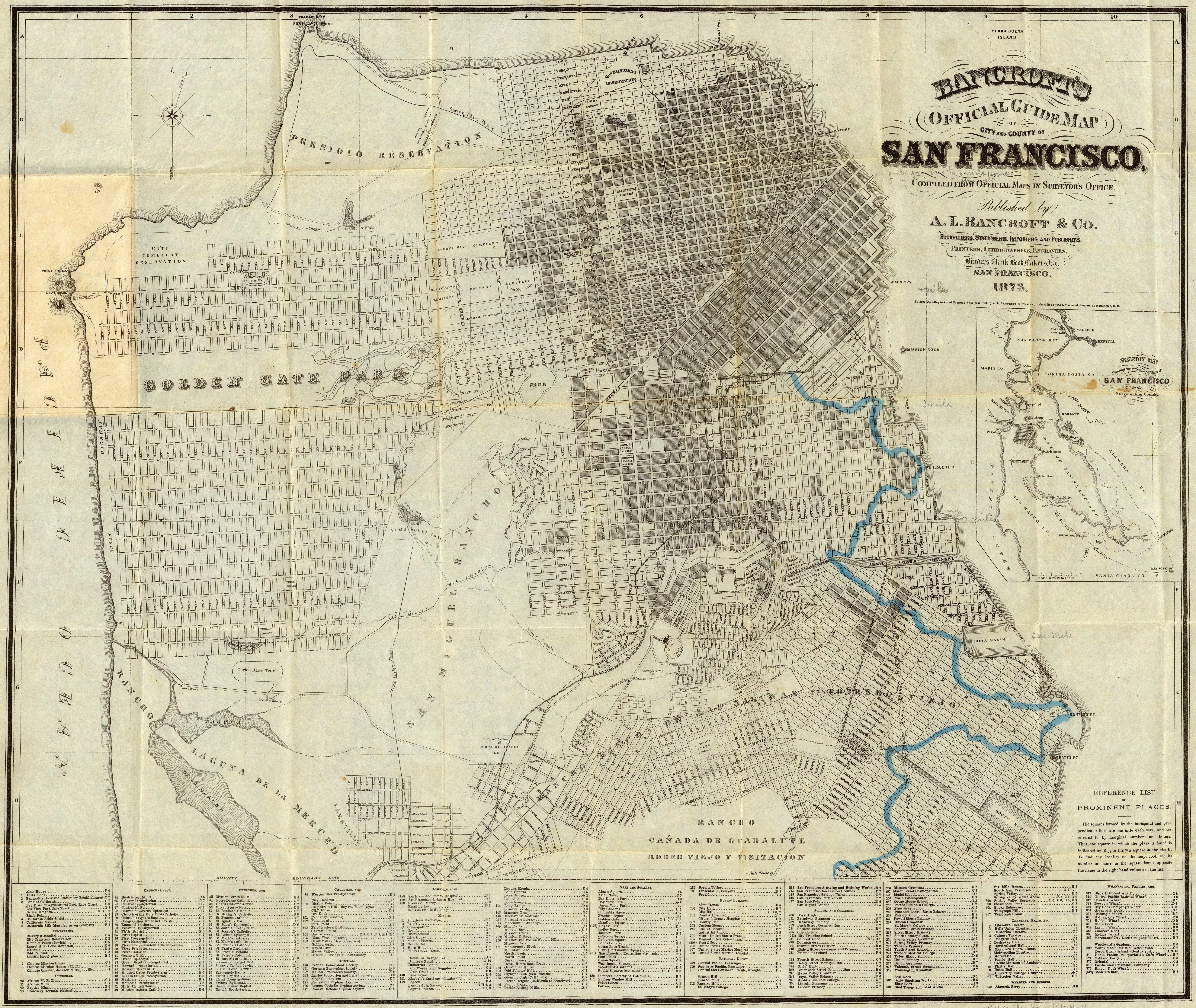 San Francisco official guide map 1873