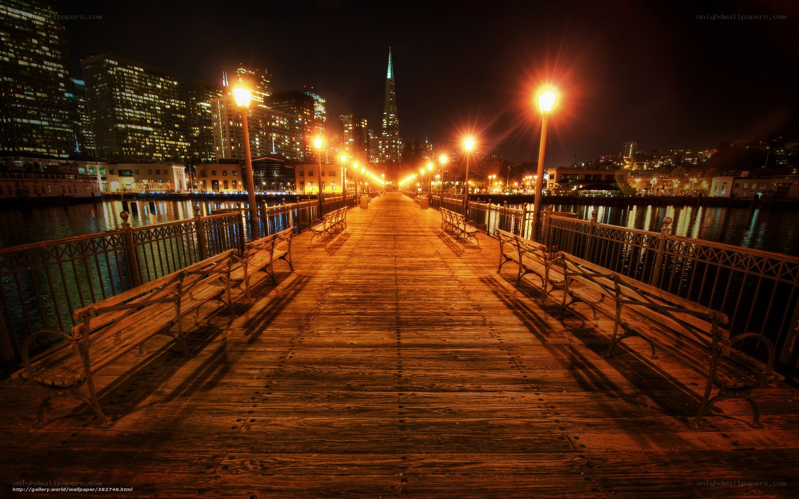 San Francisco pier at night