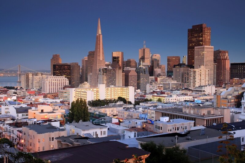 San Francisco skyline at dusk