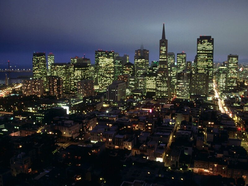 San Francisco skyline at night