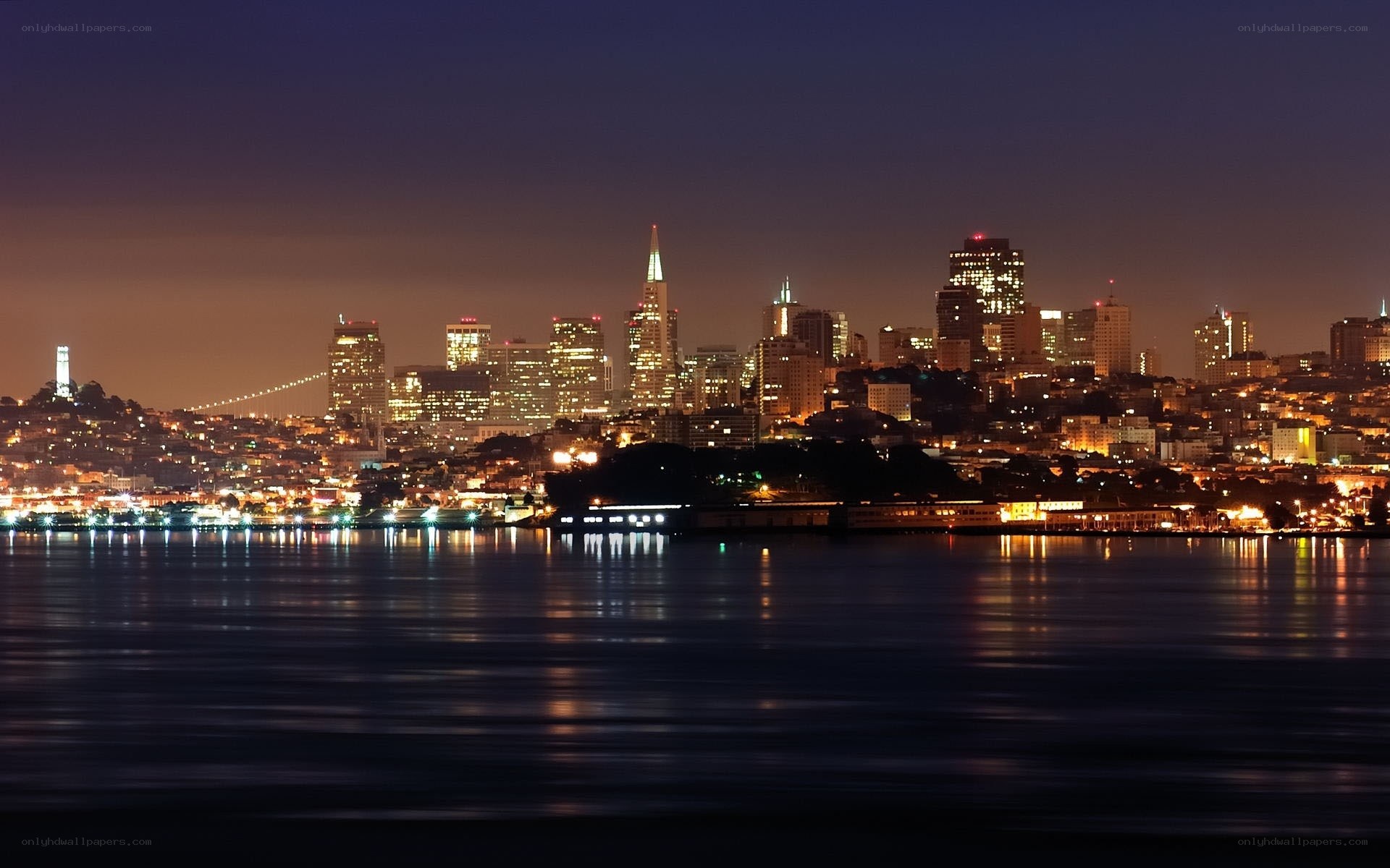 San Francisco skyline at night
