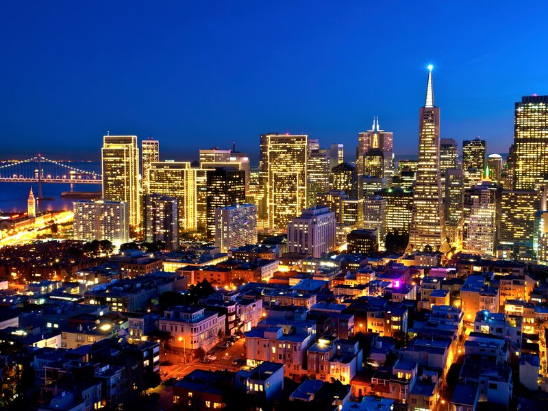 San Francisco skyline at night