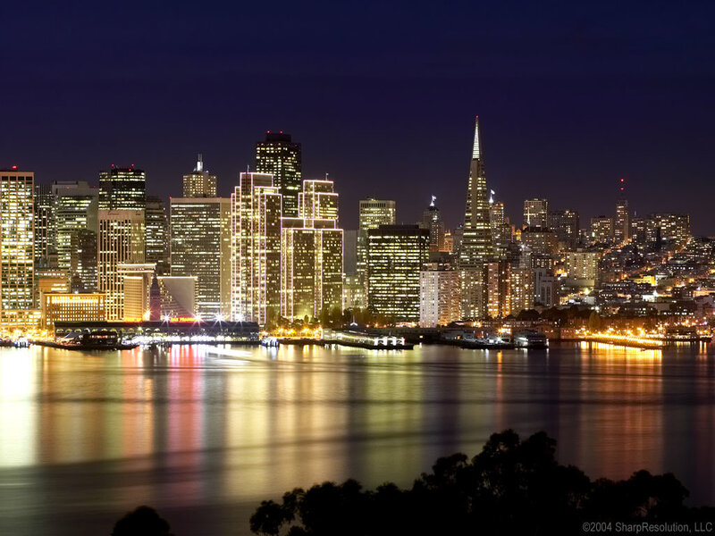 San Francisco skyline at night