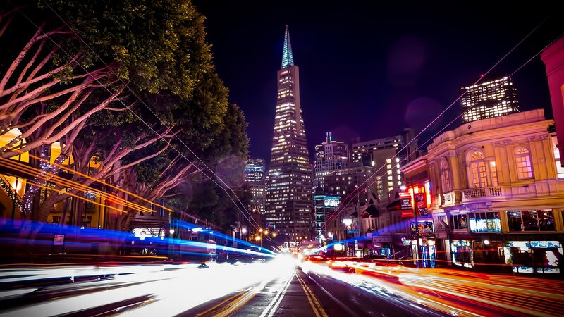San Francisco Skyline at Night — Purple, Dramatic