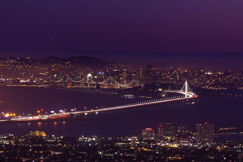 San Francisco Skyline at Night — Purple