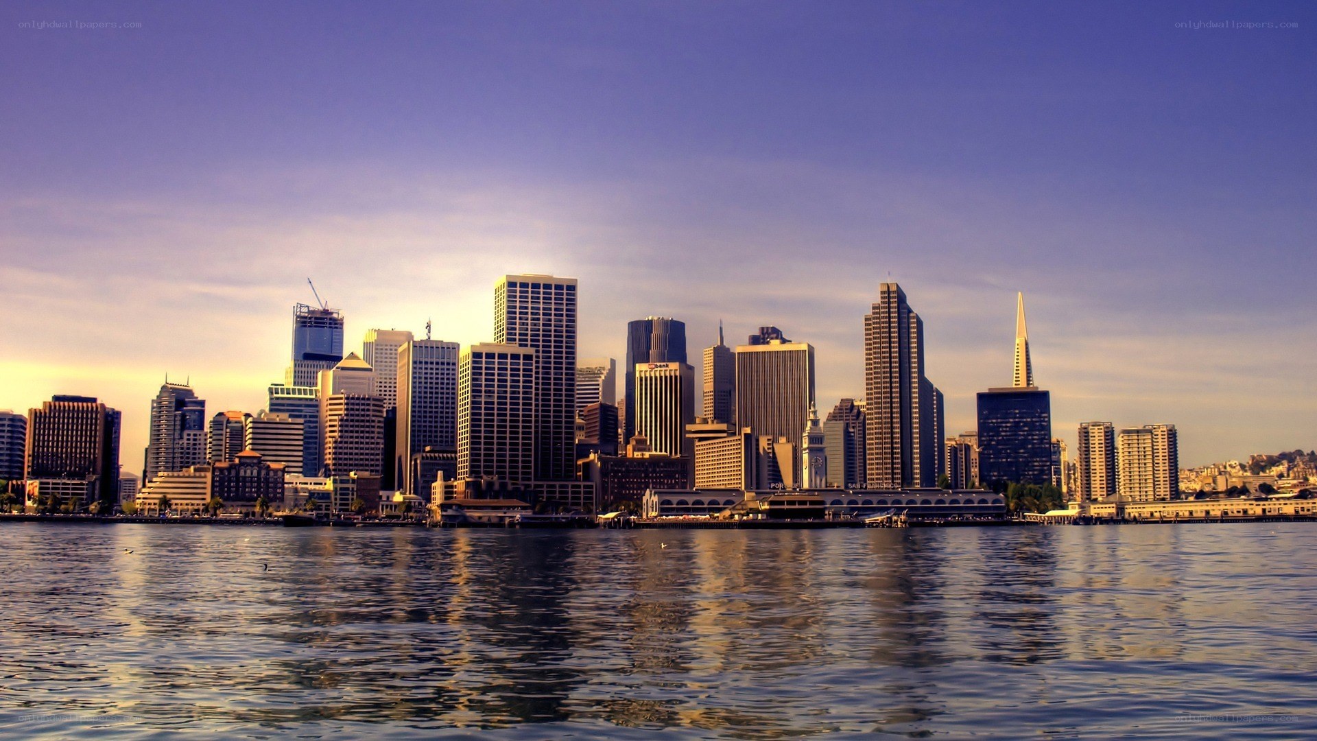 San Francisco skyline at sunset