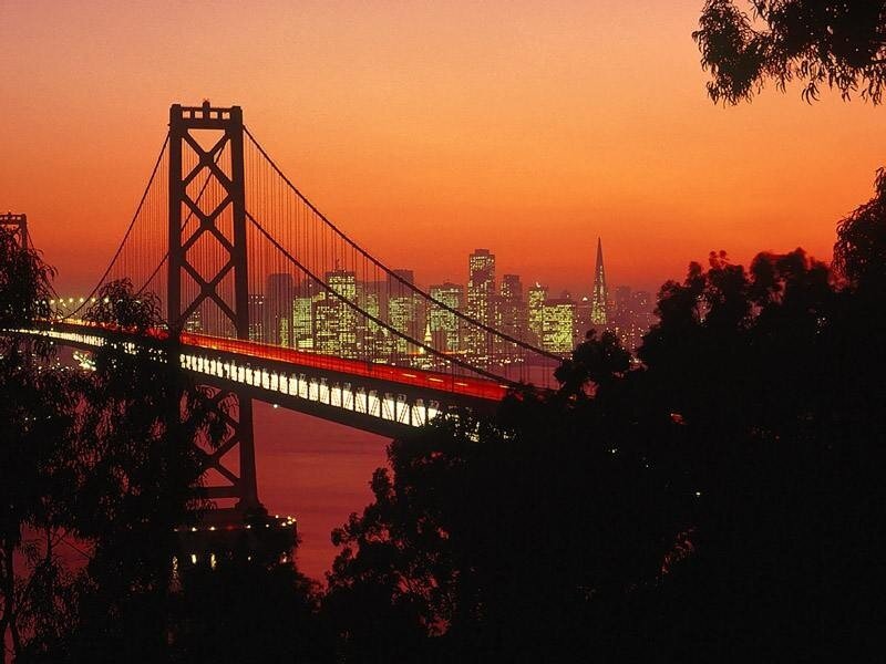 San Francisco skyline at sunset