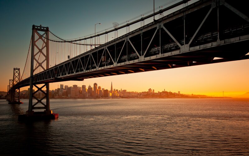 San Francisco skyline at sunset