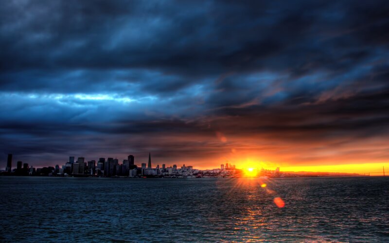 San Francisco skyline at sunset