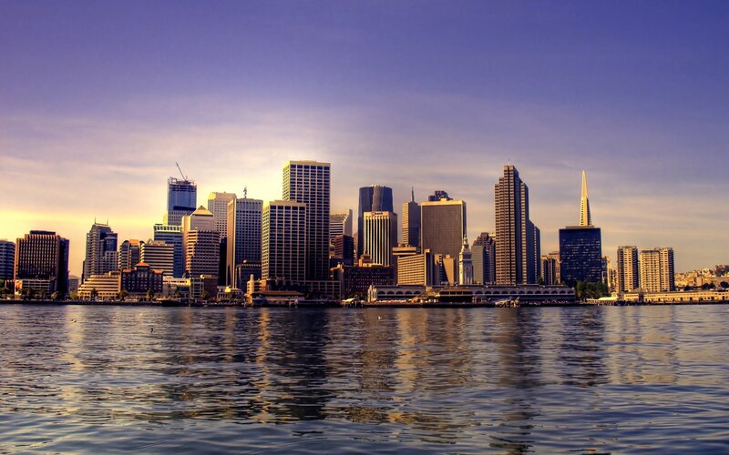 San Francisco skyline at sunset