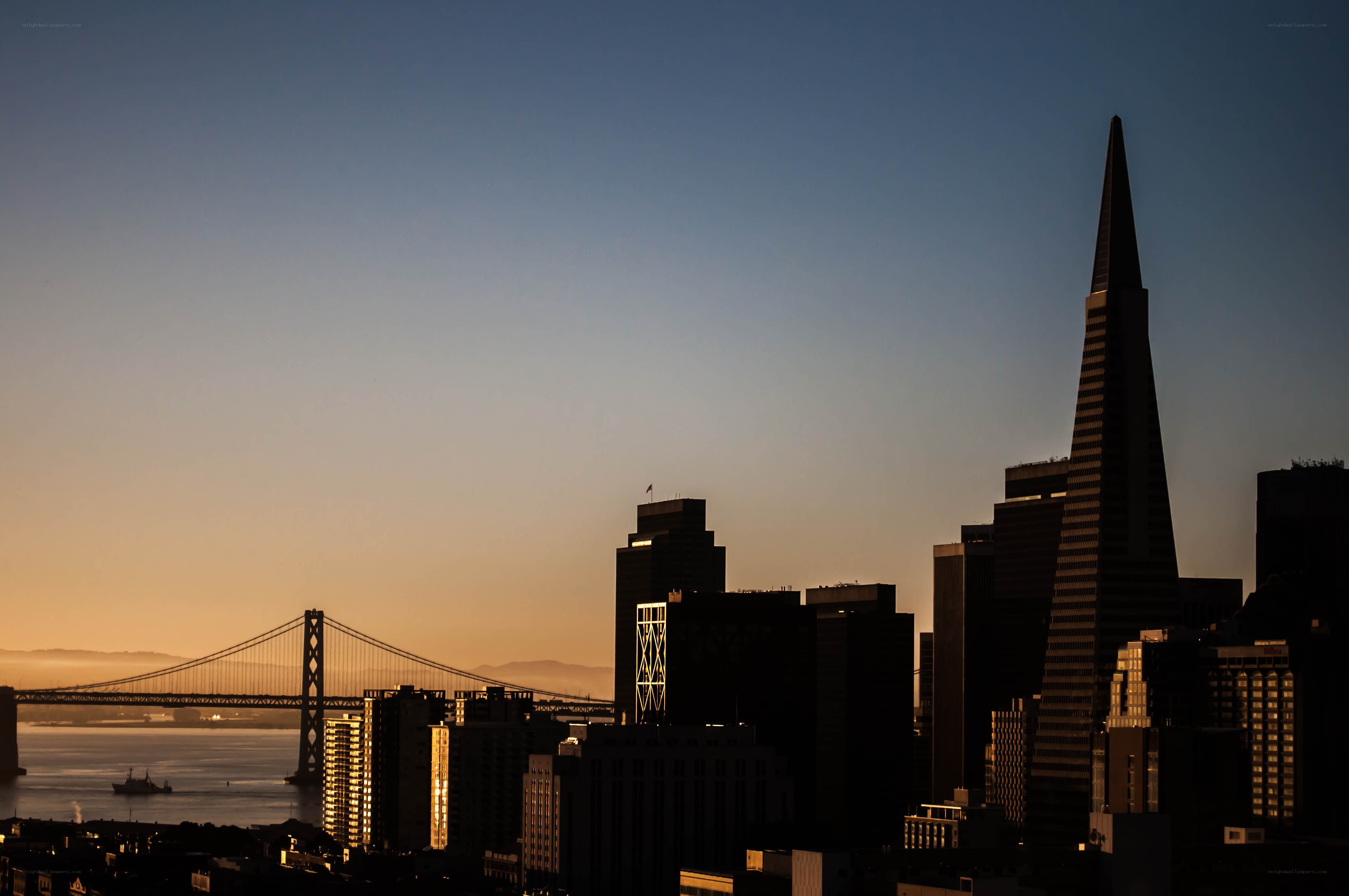 San Francisco skyline at sunset