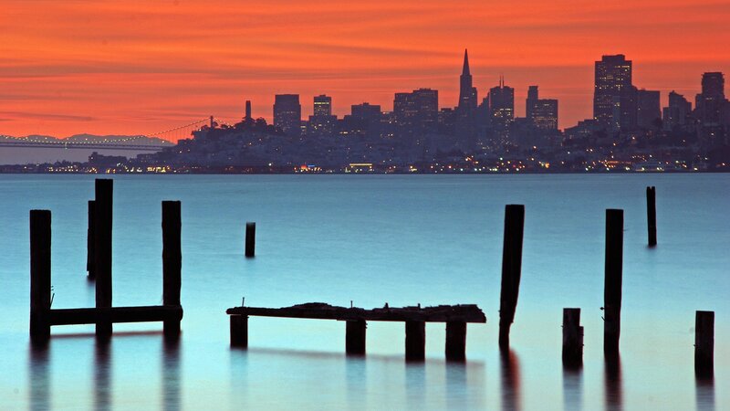 San Francisco skyline at sunset