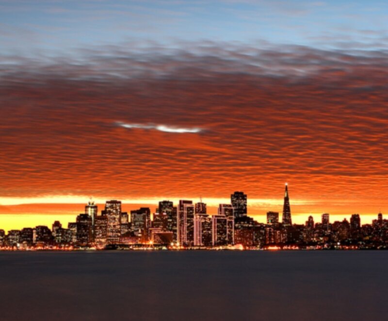 San Francisco skyline at sunset