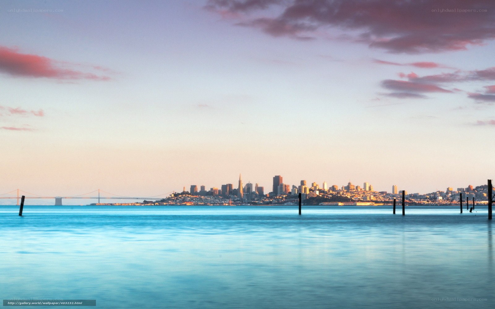 San Francisco skyline at sunset
