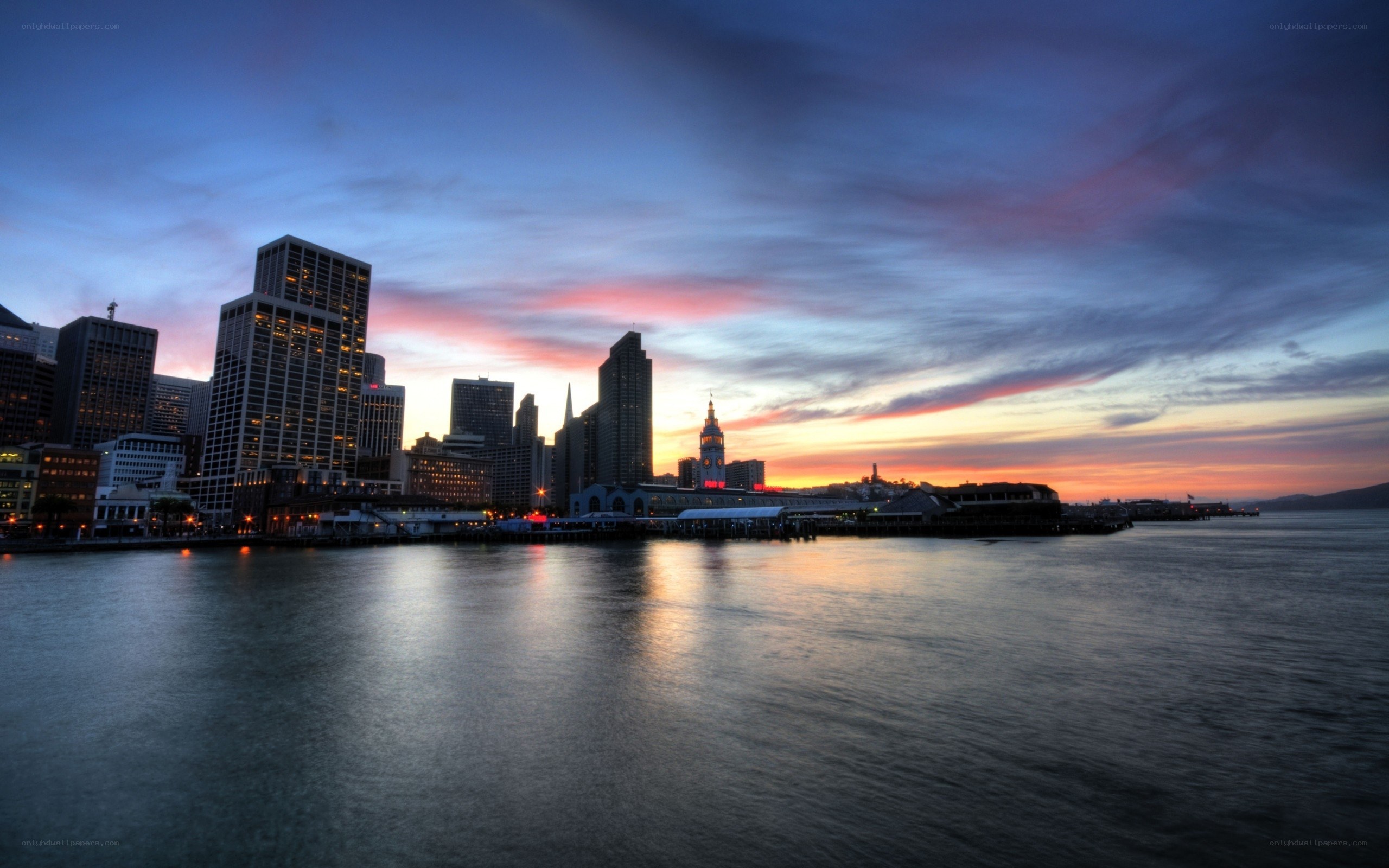 San Francisco skyline at sunset