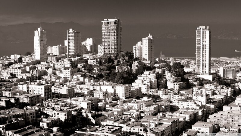 San Francisco Skyline — Black, Dramatic, Photograph