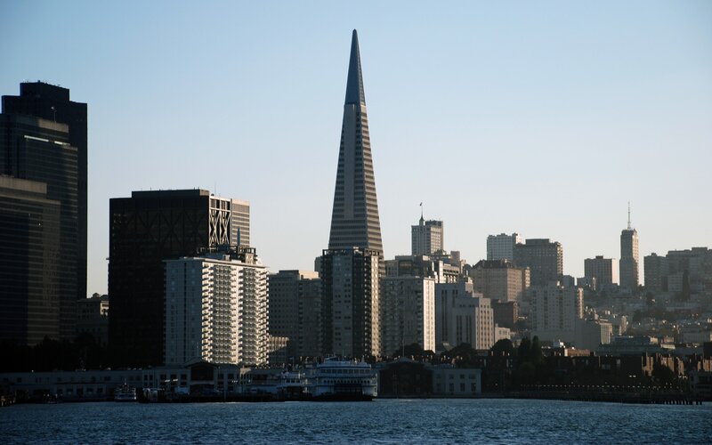 San Francisco Skyline — Blue, Calm, Afternoon, Photograph, Bay, Buildings