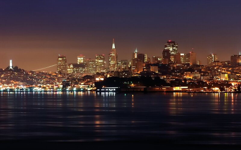 San Francisco Skyline — Blue, Calm, Night