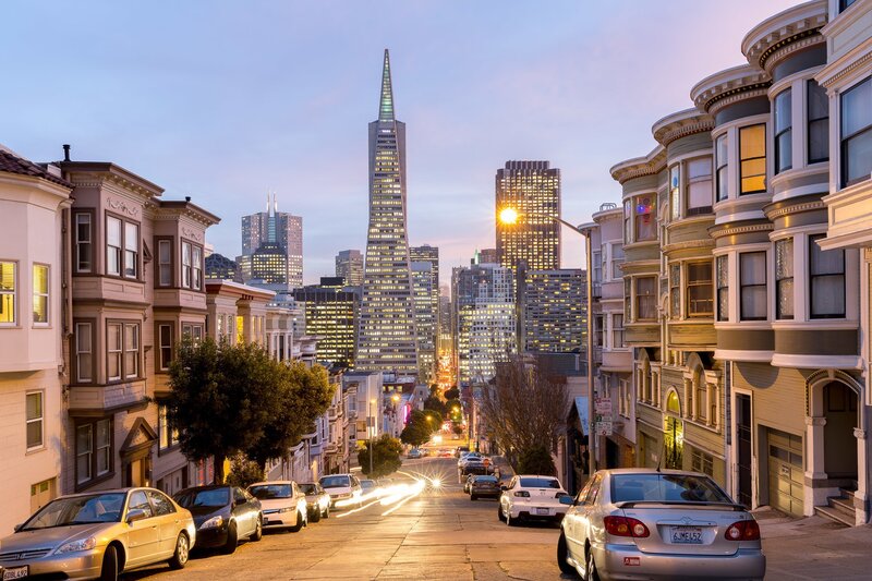 San Francisco Skyline — Blue, Calm, Sunset