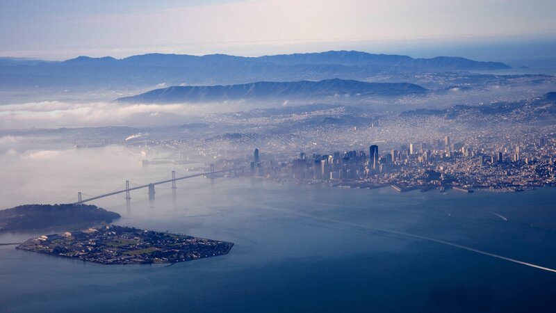 San Francisco Skyline — Blue, Hazy