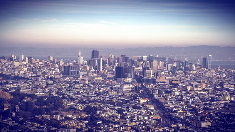 San Francisco Skyline — Blue, Serene, Afternoon, Photograph, Skyscrapers