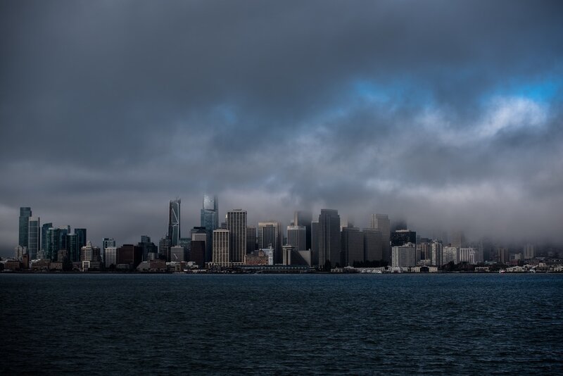 San Francisco Skyline — Gray, Dramatic
