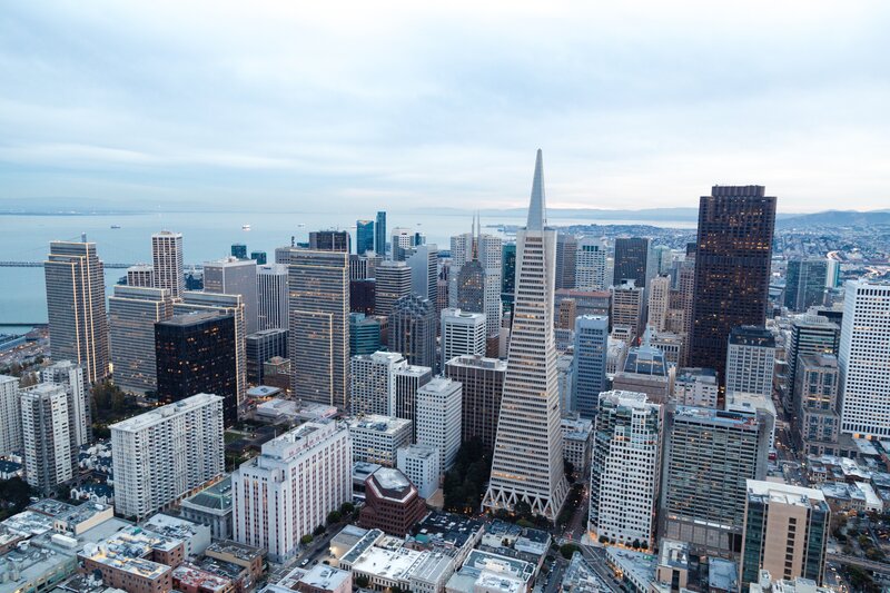 San Francisco Skyline — Gray, Overcast, Morning